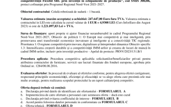 Anunt achizitie ziar online celula robotizata de sudura Flexibil 21.05.20241