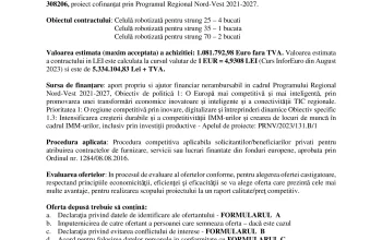 Anunt achizitie ziar online celule robotizate pt strung Flexibil 11.06.20241