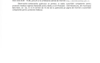 Anunt public privind emiterea decizia etapei de incadrare revizuite